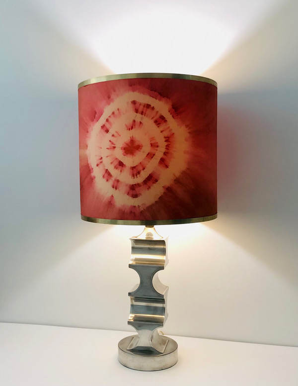 Lampe de salon vintage base en étain, Italie années 60