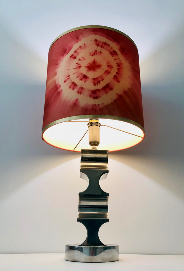 Lampe de salon vintage base en étain, Italie années 60