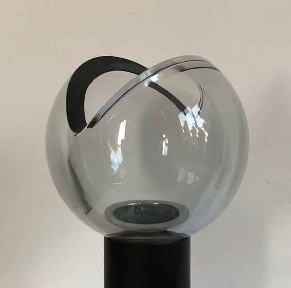 Grey Murano glass wall lamp by Flavio Poli for Seguso, Italy 1970s