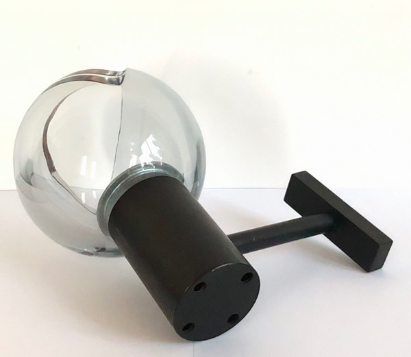 Grey Murano glass wall lamp by Flavio Poli for Seguso, Italy 1970s