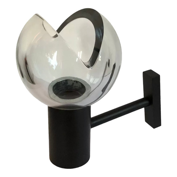 Grey Murano glass wall lamp by Flavio Poli for Seguso, Italy 1970s