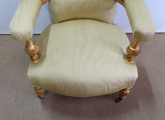  Important Fauteuil en bois doré Restauration – Début XIXe 