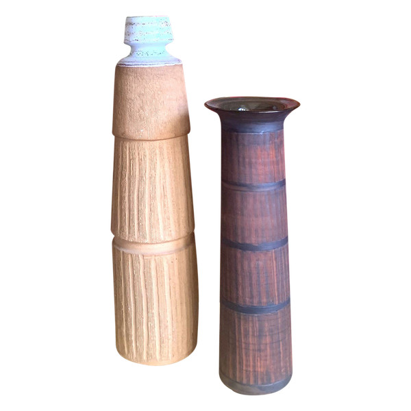 Ensemble de deux vases en terre cuite des années 70/80