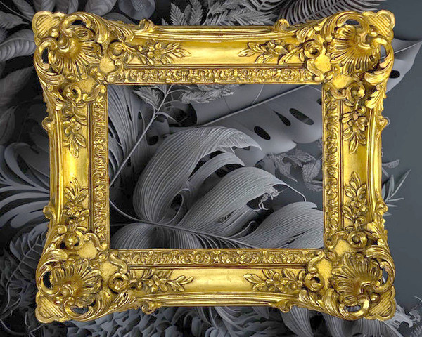 Rahmen im Stil von Louis XV aus geschnitzter und vergoldeter Eiche für Gemälde 31 CM x 24CM