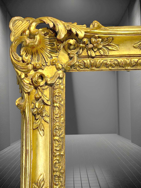 Rahmen im Stil von Louis XV aus geschnitzter und vergoldeter Eiche für Gemälde 31 CM x 24CM