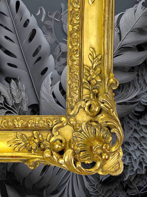 Rahmen im Stil von Louis XV aus geschnitzter und vergoldeter Eiche für Gemälde 31 CM x 24CM