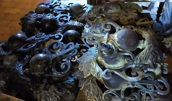 Oggetto Decorativo Stemma Stemma Cartuccia Luce XIX Secolo In Ghisa Vecchia Porta