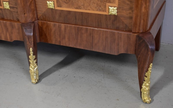 Louis XV - Louis XVI marquetry armoire-library - 20th century