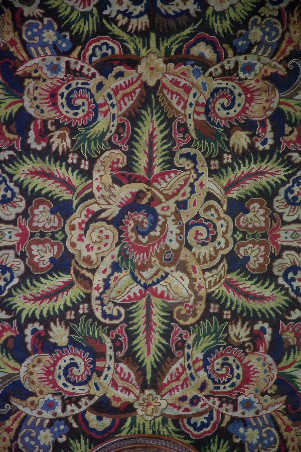 Bizarre needlepoint tapestry, 18th century style