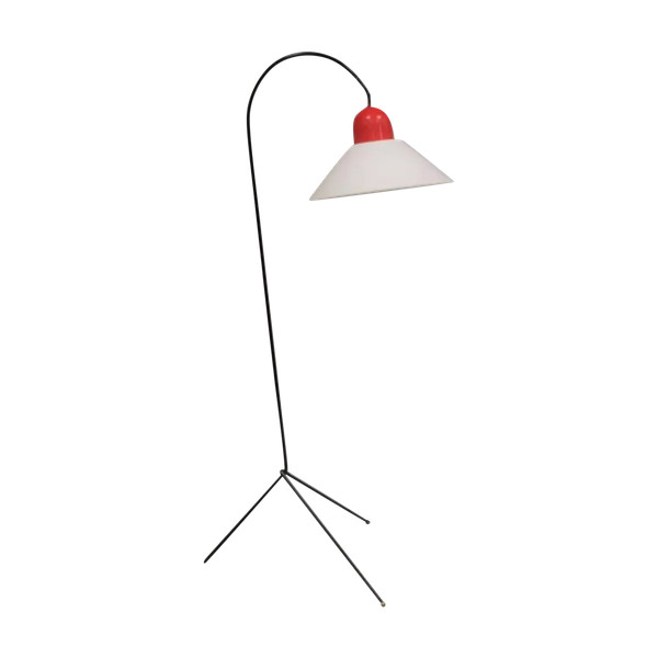 Dreibeinige Stehlampe aus Metall und Kunststoff, Frankreich 60er Jahre