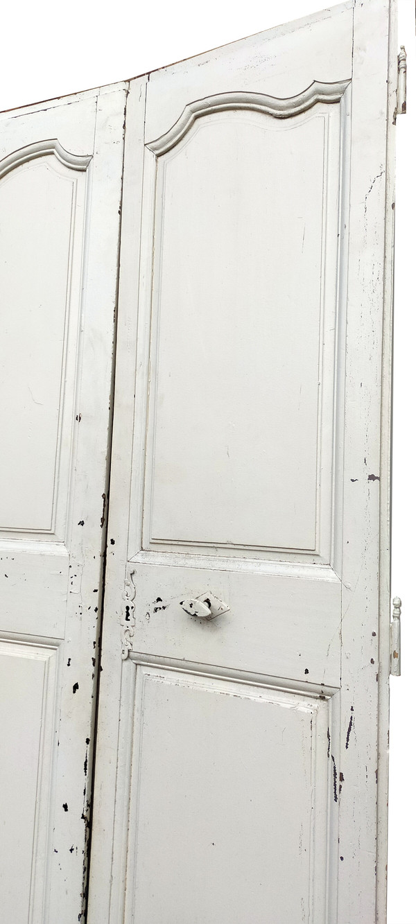 Old 18th Century Double Door In Oak Woodwork Beautiful Ironwork