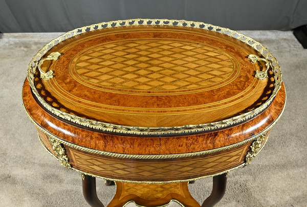 Fioriera in Intarsio di Legno Pregiato, Periodo Napoleone III – Metà del XIX Secolo