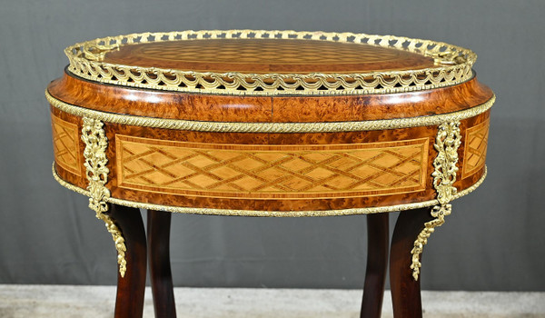 Fioriera in Intarsio di Legno Pregiato, Periodo Napoleone III – Metà del XIX Secolo