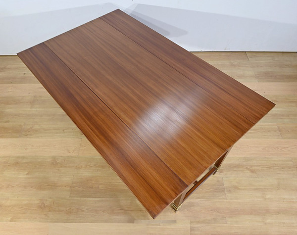 Importante Table à Volets en Acajou Sapelli, style Directoire – 1970
