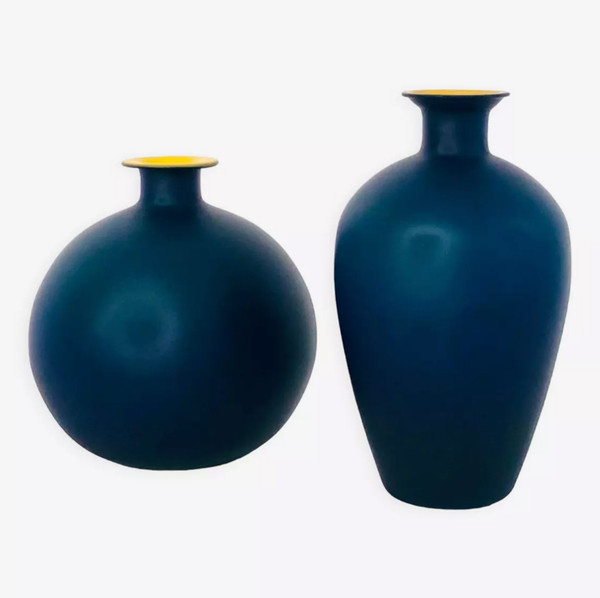 Vases en verre de Murano dans le style de Carlo Moretti, Italie années 70