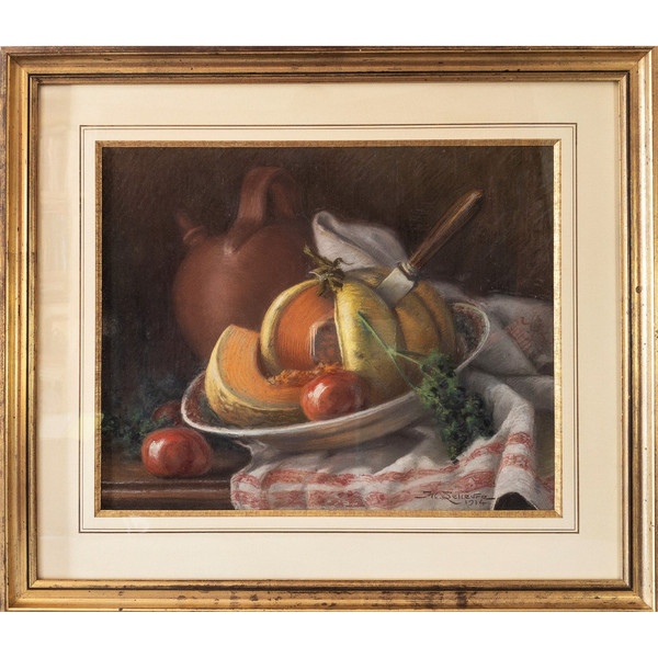 Nature Morte Pastel Par M. Lelièvre Daté 1914