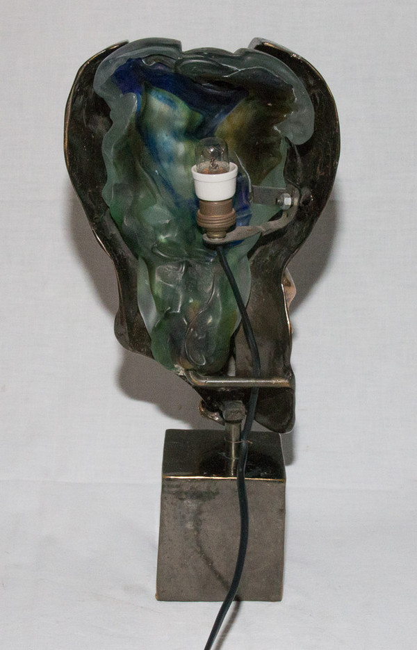 Lampada scultura di Yves Lohe anni '90