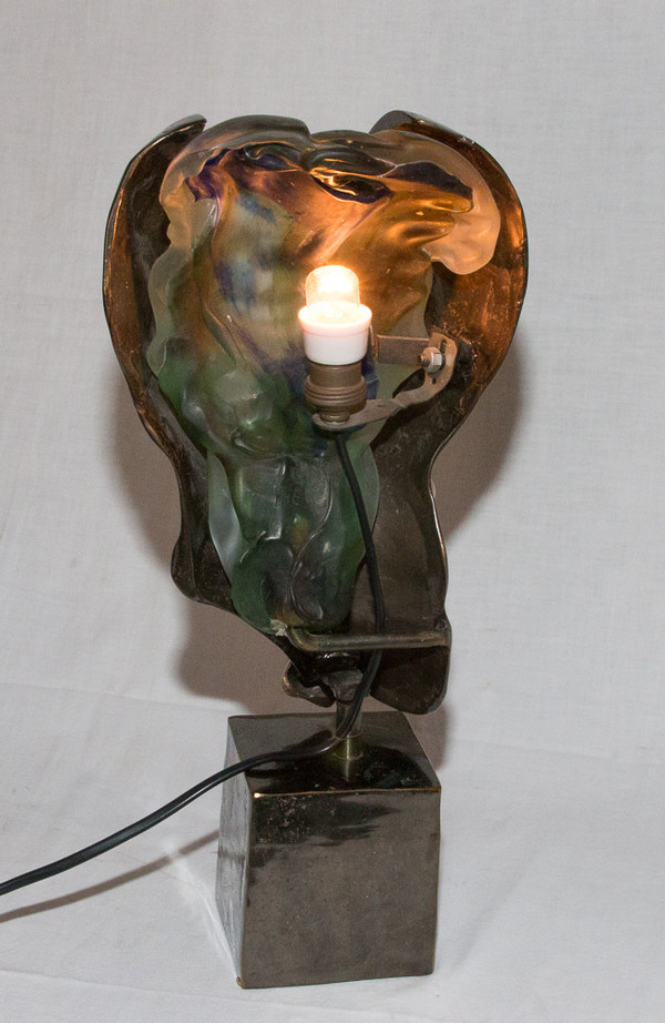 Lampada scultura di Yves Lohe anni '90
