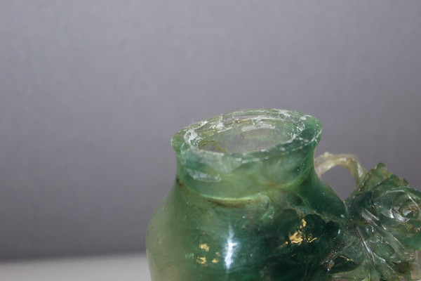 Vase Couvert En Fluorine à Décor De Fleurs , Asie 