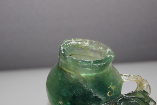 Vase Couvert En Fluorine à Décor De Fleurs , Asie 