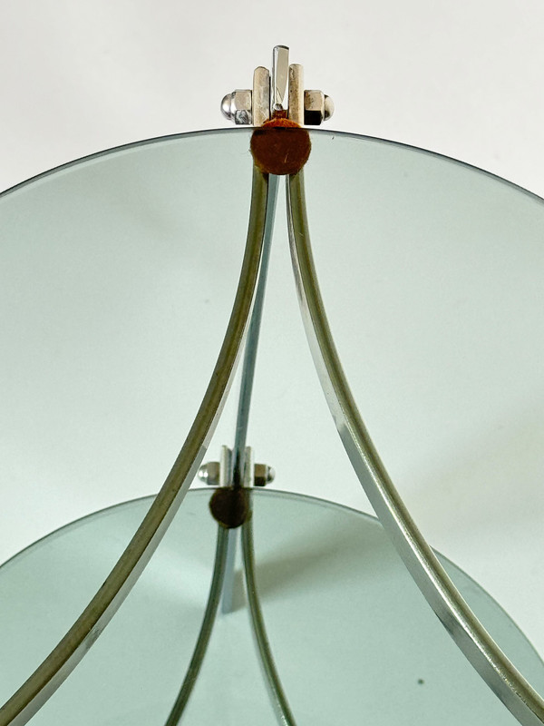 Modernist tripod stand in chrome steel from the 1970s