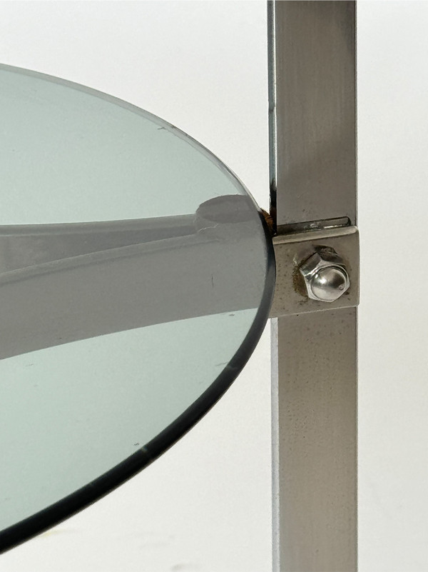 Modernist tripod stand in chrome steel from the 1970s