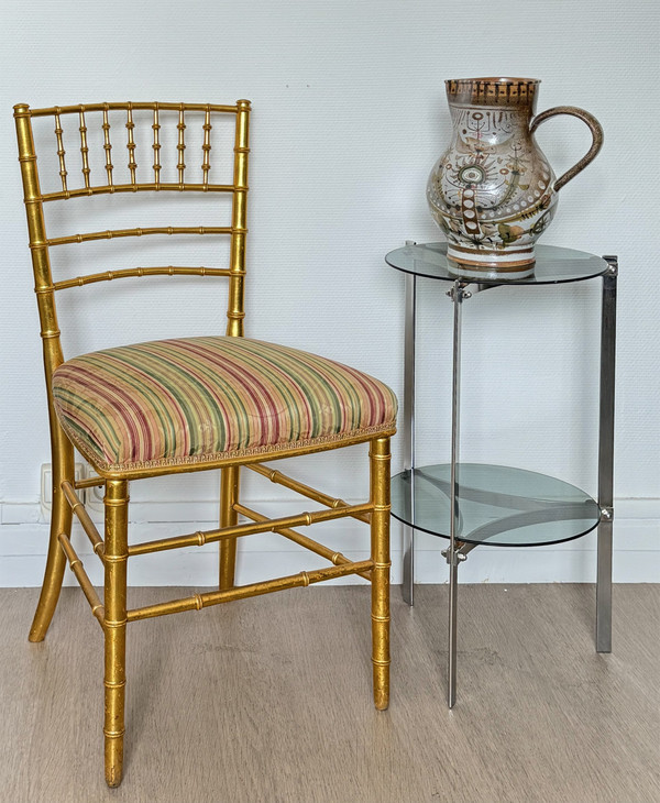 Modernist tripod stand in chrome steel from the 1970s
