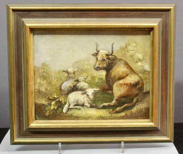 Olio Su Tela Mucca E Pecora XIX