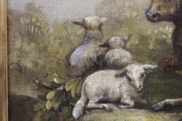 Olio Su Tela Mucca E Pecora XIX