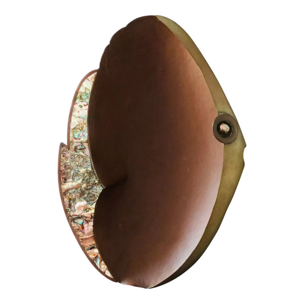 “Fish” cup in copper and mother-of-pearl by G. Espinosa, Mexico 1960s