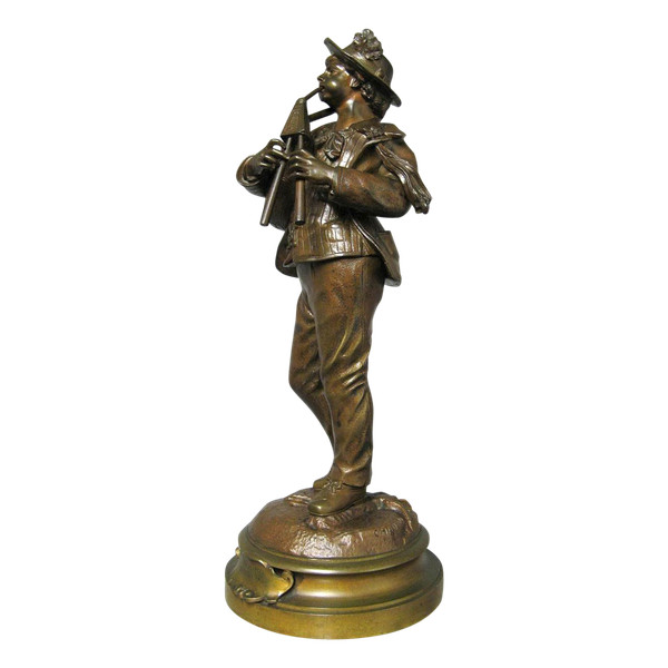 Bronze: Departure for the Wedding. Bagpiper.