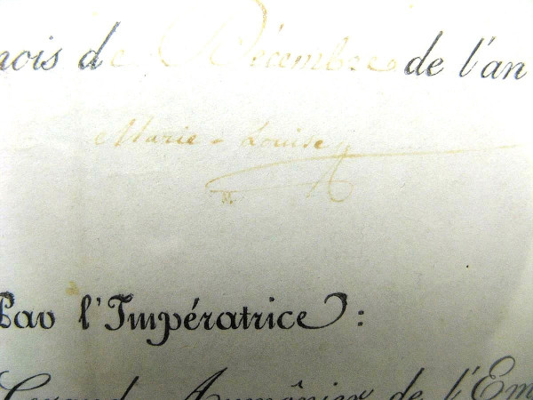 Patent unterzeichnet von Kaiserin Marie Louise. 1. Reich. Napoleon 1