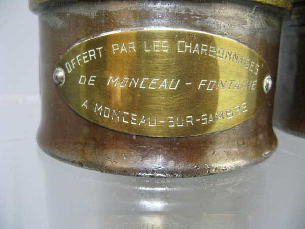 Paire De Lampes De Mineur Dufrane Castiau De Reconnaisance. 