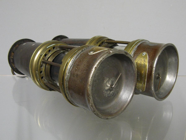 Paire De Lampes De Mineur Dufrane Castiau De Reconnaisance. 