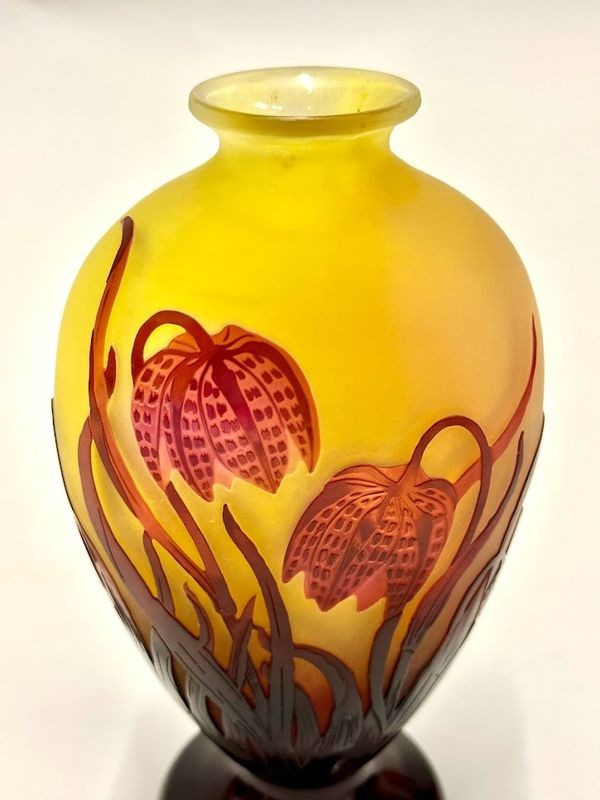 Emile Gallé Vase  "Aux Fritillaires Pintades"