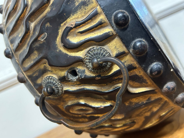 Rare Et Ancien Tambour - Tambourin - Gong - Art Du Japon époque Meiji  Laque Doré XIXéme Siècle