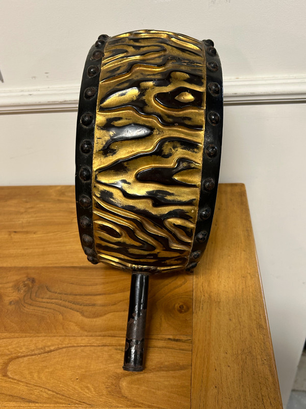 Rare Et Ancien Tambour - Tambourin - Gong - Art Du Japon époque Meiji  Laque Doré XIXéme Siècle