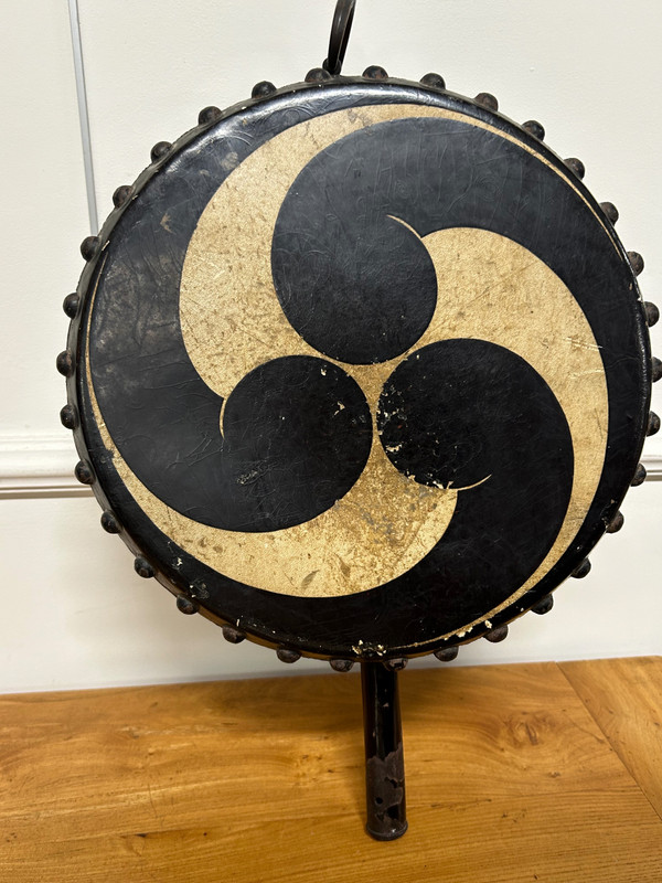 Rare Et Ancien Tambour - Tambourin - Gong - Art Du Japon époque Meiji  Laque Doré XIXéme Siècle