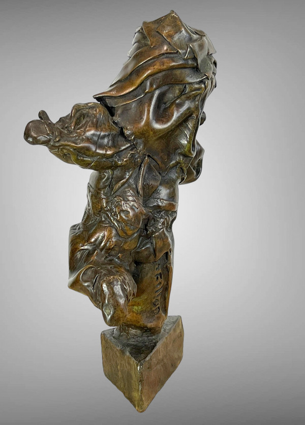PATINATED BRONZE SIGNED BY “MARIE FILLON 1953” REPRESENTING A DANCING TODDLER