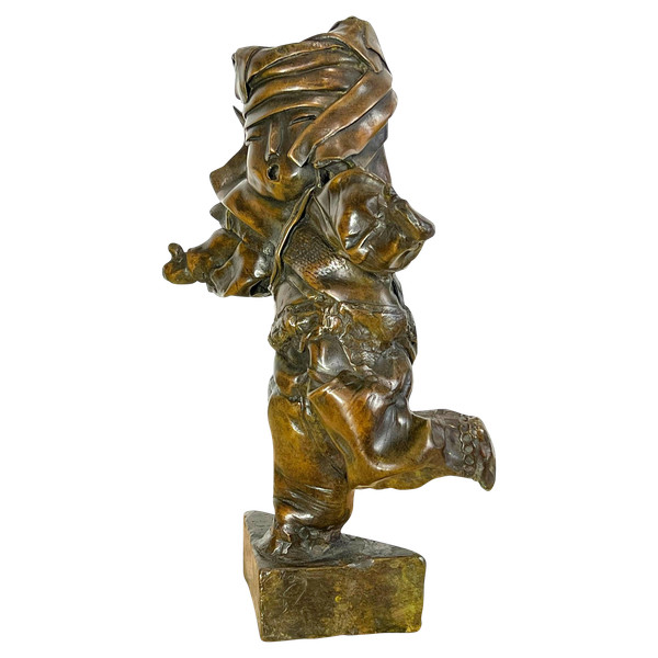 PATINATED BRONZE SIGNED BY “MARIE FILLON 1953” REPRESENTING A DANCING TODDLER