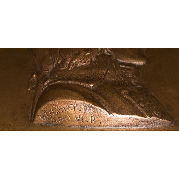 Medaglione in bronzo del generale Bonaparte Boizot XIX secolo