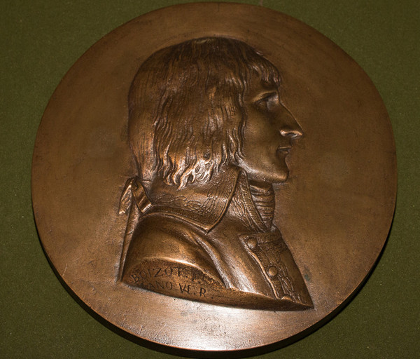 Medaglione in bronzo del generale Bonaparte Boizot XIX secolo