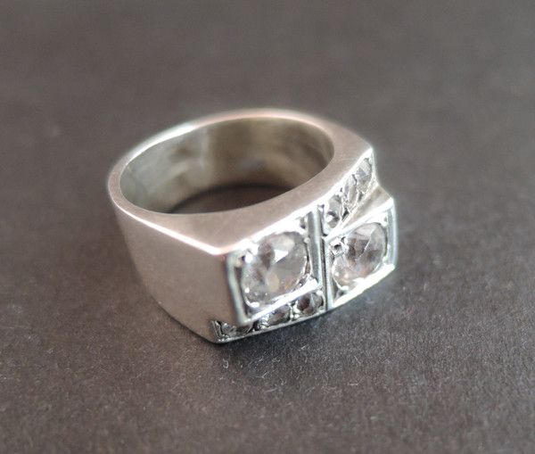 Anello René Boivin con sigillo in argento