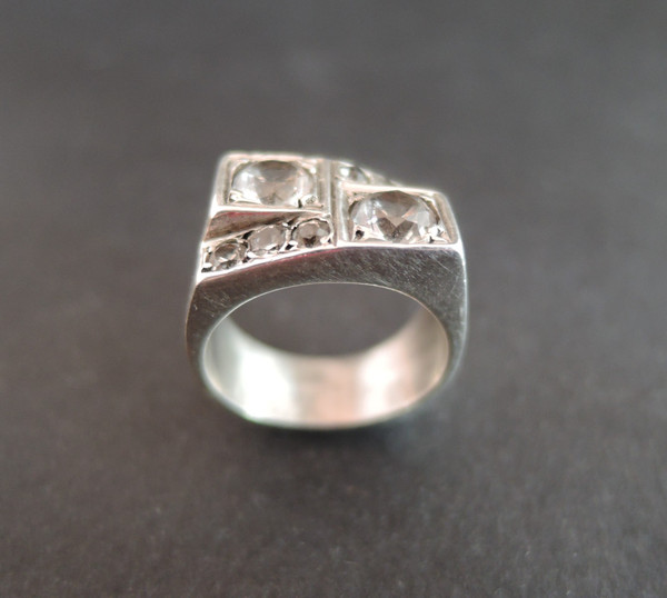 Anello René Boivin con sigillo in argento