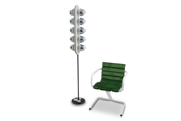 Angelo Cucci. Lacquered metal floor lamp. Circa 1960.