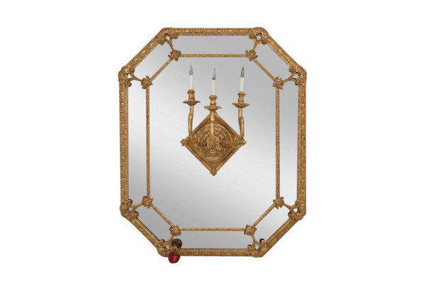 Pair of Louis XIV style mirrors in gilded wood. Circa 1880.
