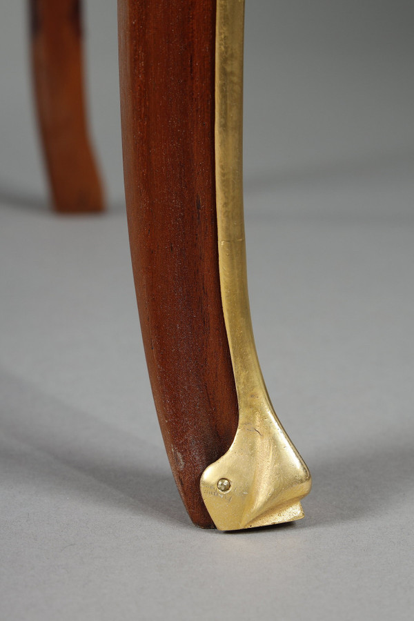 ART NOUVEAU MAHOGANY AND MAHOGANY VENEER STEPPED DESK