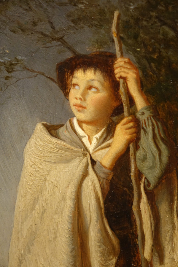 Der junge Hirte und der Koch, die einen Fisch entschuppen“ Antoine Richard, 1822-1891