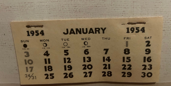 Marilyn Monroe Calendar 1954