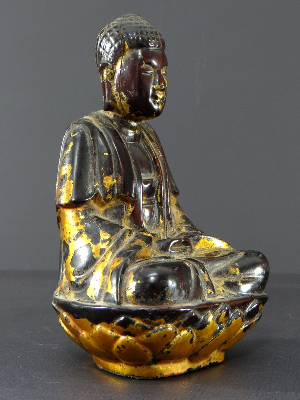 Vietnam, First Half of the 19th Century, Nguyen Dynasty, Lacquered Wood Buddha.